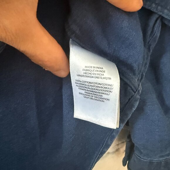 Polo Ralph Lauren Classic Fit Indigo Oxford Shirt - Indigo - Picture 3 of 4